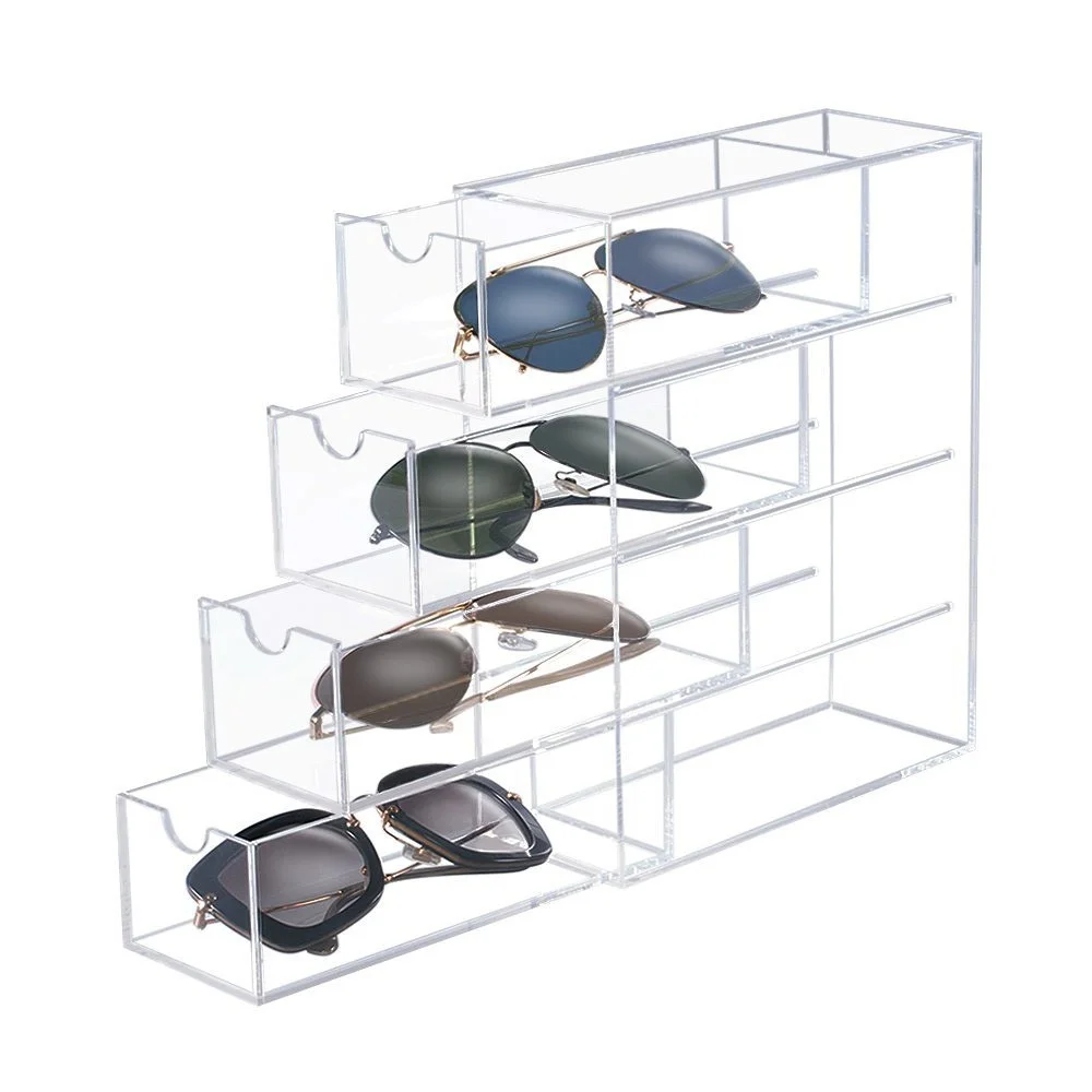 Stackable Acrylic Sunglasses/Eyeglasses Display Case - Vertical or Horizontal
