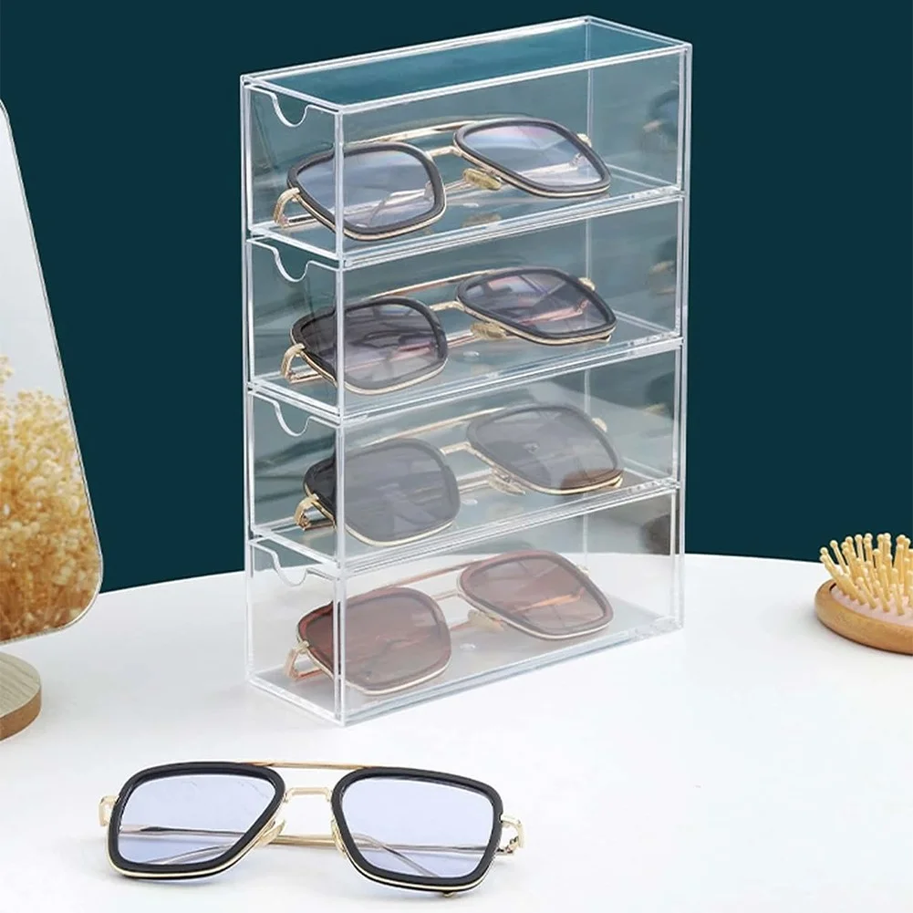 Stackable Acrylic Sunglasses/Eyeglasses Display Case - Vertical or Horizontal 2